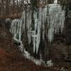 Ice falls viewed from the parking lot