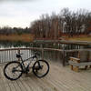 Overlooking the main park pond in the center of the singletrack