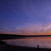 sunset and sundog, lake crabtree