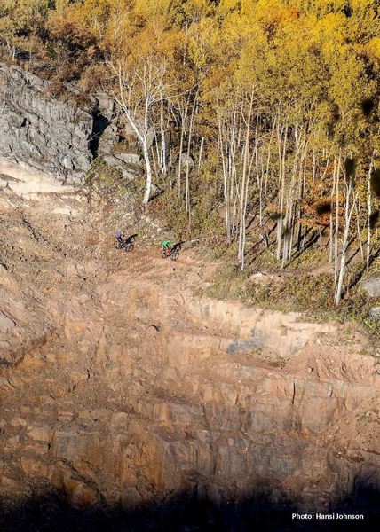 Admiral Rockbar - skirting the terrain above the road cut (Haines Rd).
<br>
Photo credit: Hansi Johnson