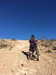 Hiking up to the start of the singletrack