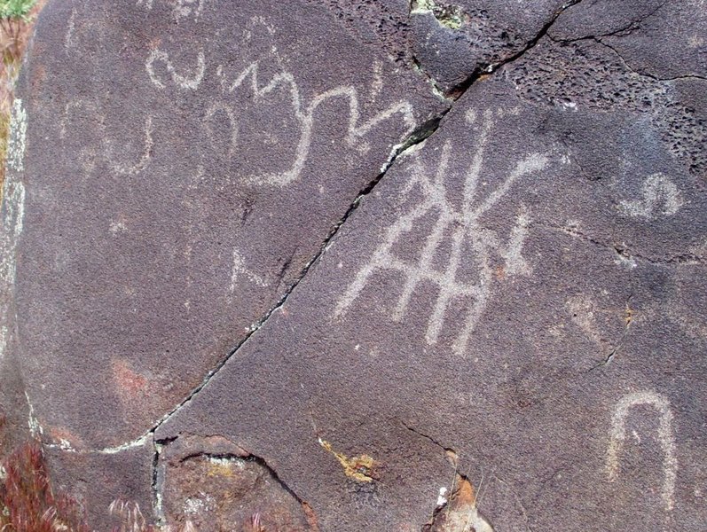 Petroglyphs along the Snake River.  On Swan Falls Trail.