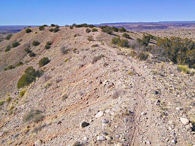 Heading west on gravel ridge