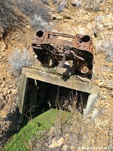 One of the more curious mine shafts visible in Pearl, Idaho.