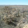 Gate at top of abandoned railroad grade.