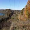 Fall looking down to the Lake. Heading to Zip Line.