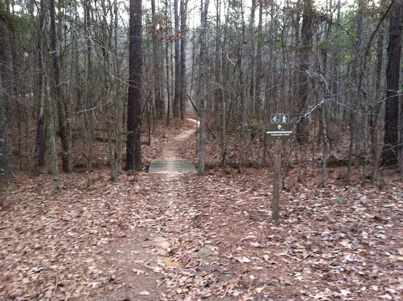 Entrance to the Lakeside Trail, easy section at main trailhead.