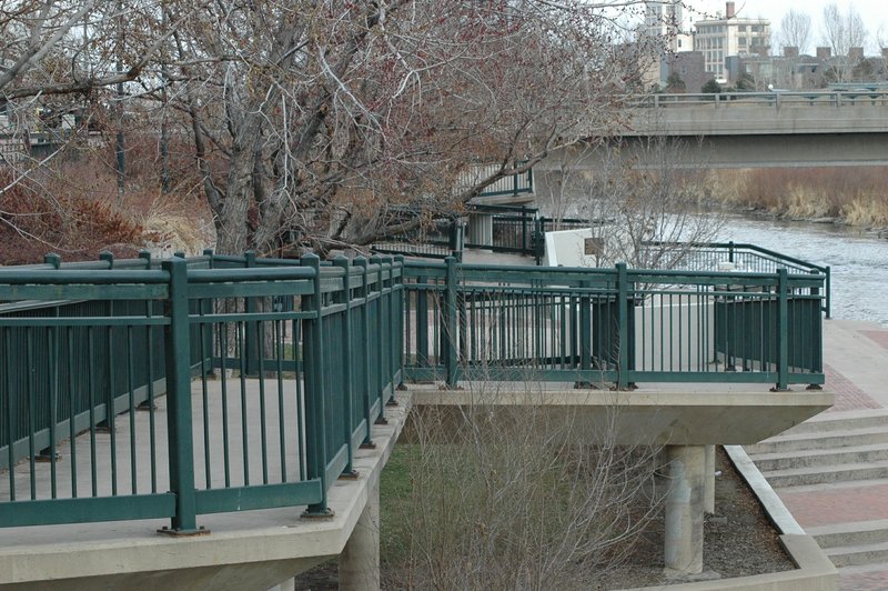 View of the (not too) tricky ramps leading north from Confluence Park.