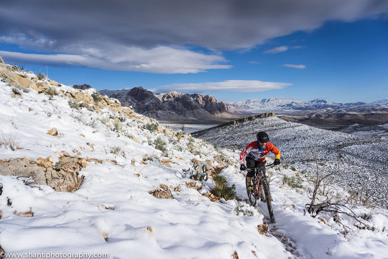 Climbing Techno after a rare snow in Cottonwood