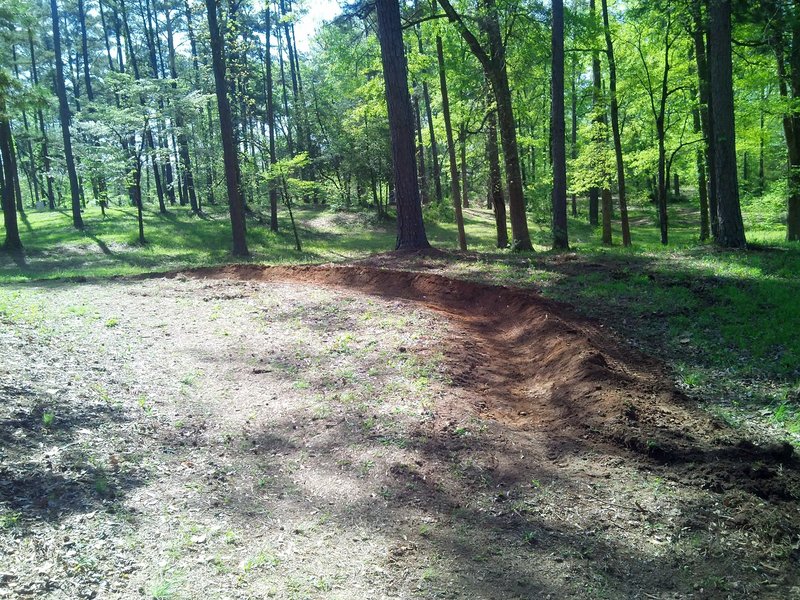 Lean into the berm!  On HALF PIPE trail