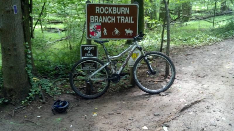 Bike leaning at the 4 way, taking a break