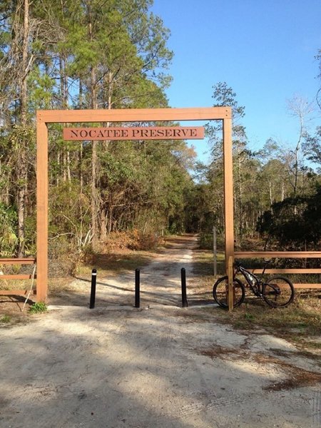 Entrance to the Nocatee Preserve trails.