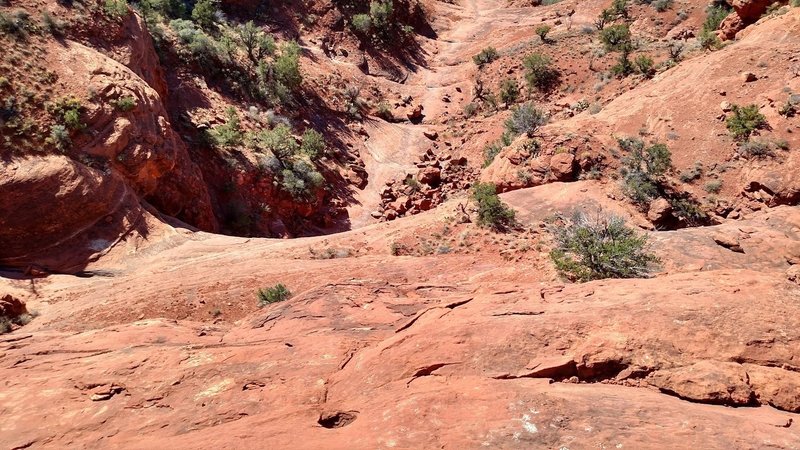 Nice slick rock shoots along the descent