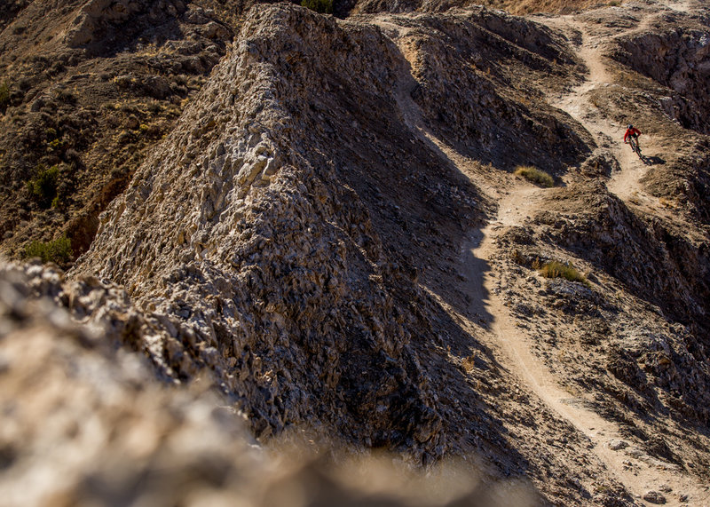 The first exciting descent on Central Spine.