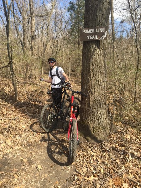 Start of Power Line Trail (which runs parallel to an overhead power line)