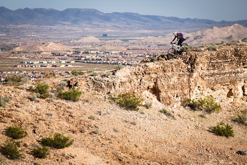 Shredding the bluff above Vegas