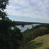 View of Lake Natoma and China Hat from the top of the bluffs.  Lake Natoma Trail