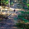 Rolling across a foot bridge on the English Point - Yellow Loop