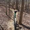 Riding the Kramus on White Tail just off the Flying Squirrel. I love this trail system. It's a great place to ride. Not too hard, but definitely a challenge, and lots of fun!