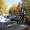 Riding along Ruisseau à Theo and Theo's falls (named after myself)