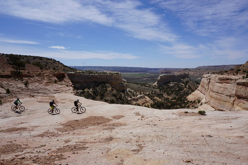 Enjoying some slickrock options along the Western Rim Trail.