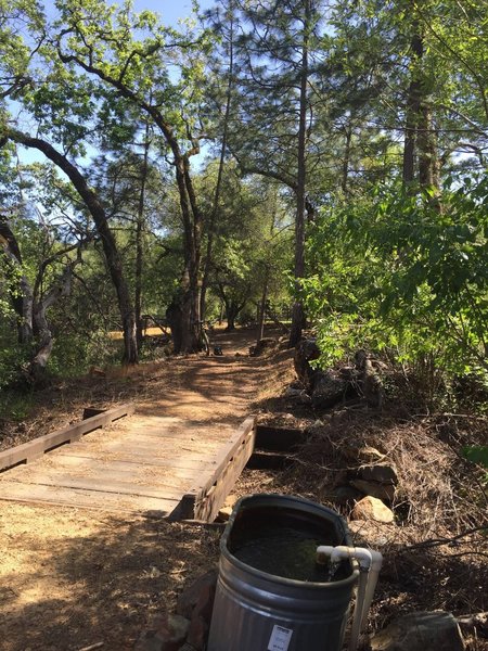 The non-potable spring fed water tank at the end of the ride.  Most years if flows through July.