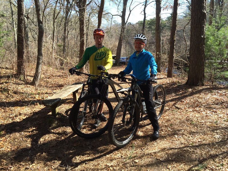 Enjoying some singletrack on the Pocasset Forest Mountain Bike Loop