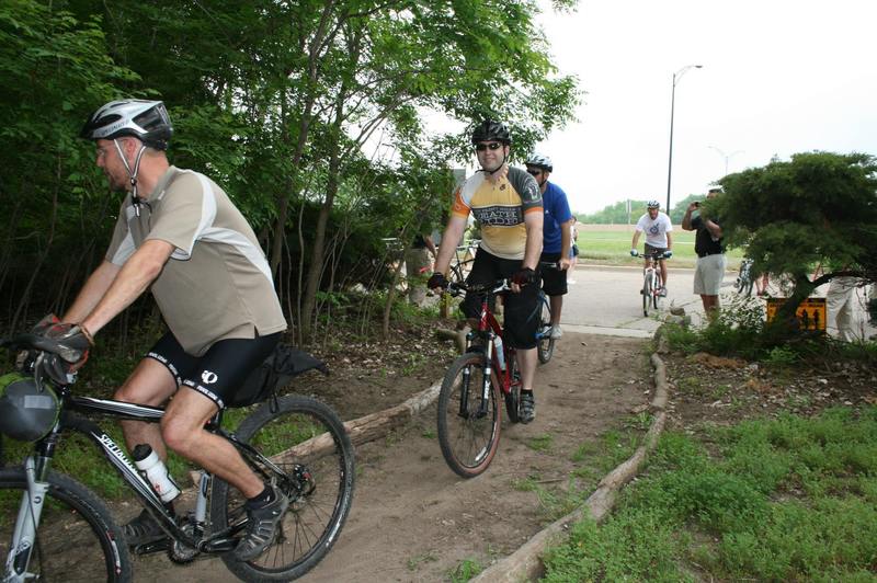 Opening Ceremony at Air Capital Memorial Singletrack Trails, right after the ribbon cutting.