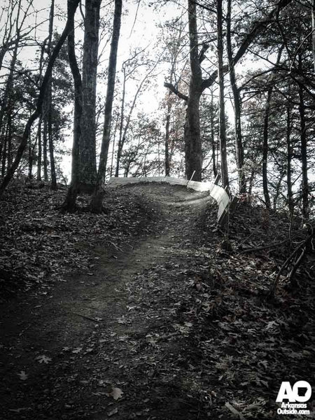 One of the bermed turns on the Cadron Settlement Trail