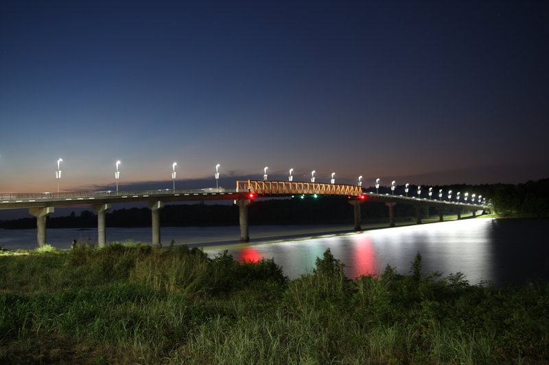 Two Rivers Bridge at dusk