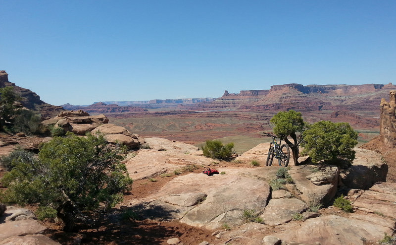 Just past Hymasa/Ahab intersection overlooking potash evaporation ponds