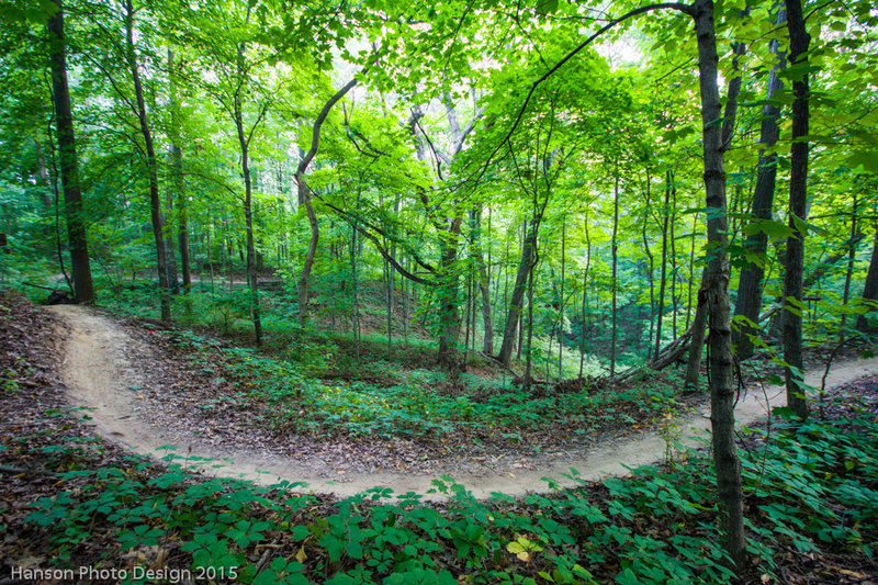 Deep ravine scenery on the South Loop at Illiniwek.