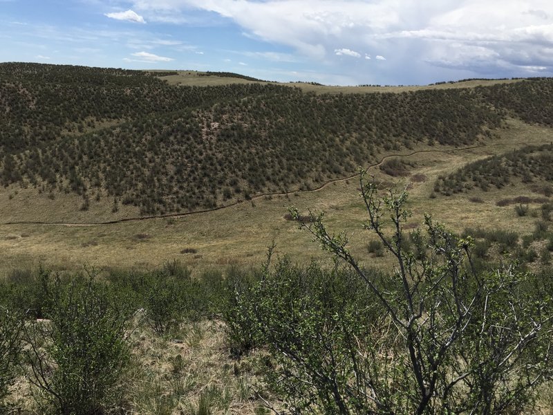 Looking down on a portion of the trail