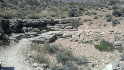 Coming around a sharp corner on a rock slab