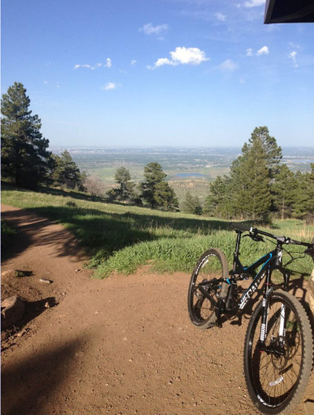 Near the Top of Castle Trail after climbing up the technical singletrack.