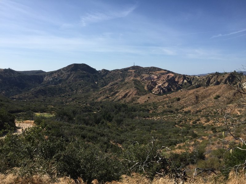 Top of Dreaded Hill looking NW towards Vista Lookout and Red Rock Canyon.