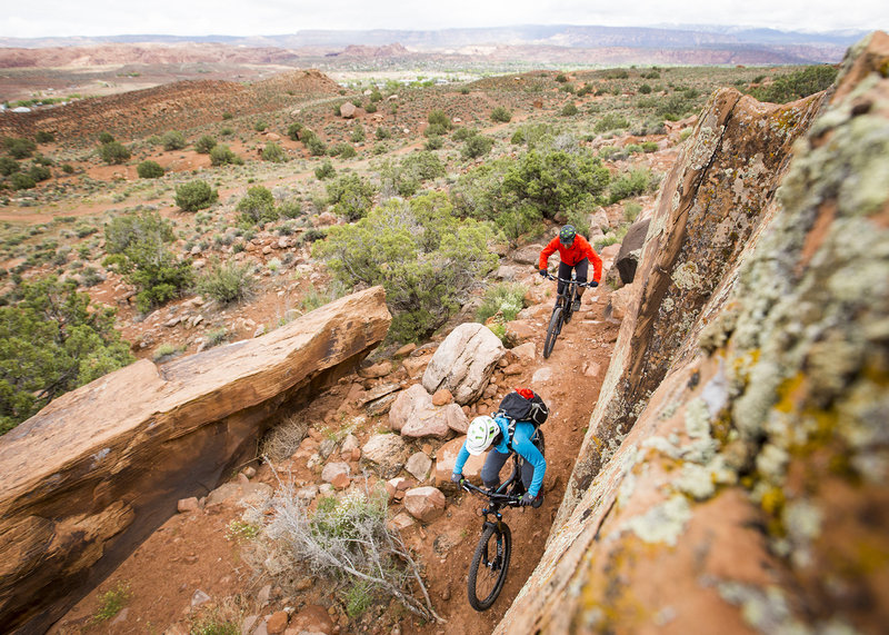 Working through some big boulders on the the pipe Dream trail.