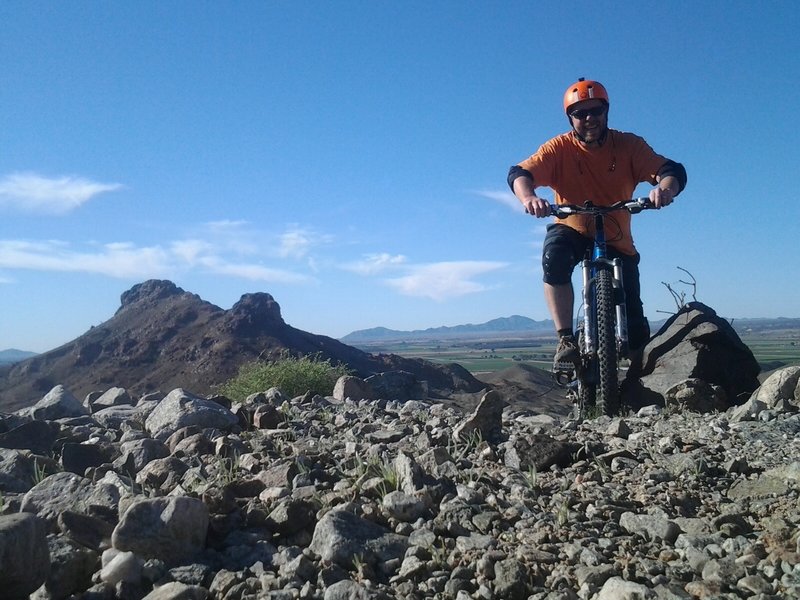 Gnarly Sonoran Desert terrain with Sugarloaf Peak and Chocolate Mountains in the background