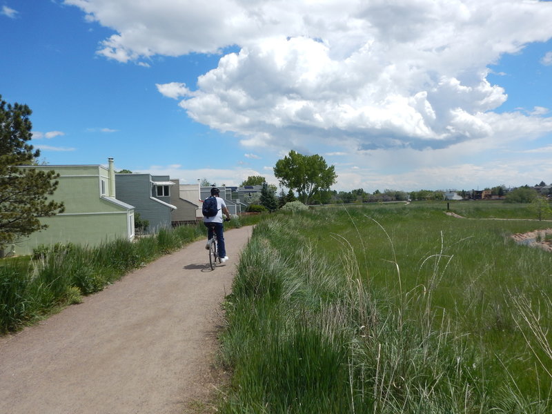 Biking along the west side of Wonderland Lake