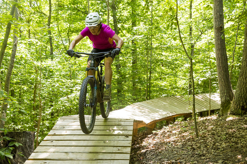 Wooden features are plentiful on The Boss trail.