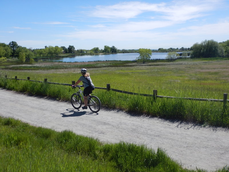 Biking along the west side of Wonderland Lake