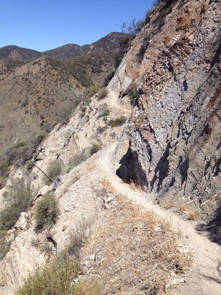 One of the more exposed sections of the Santa Cruz Trail