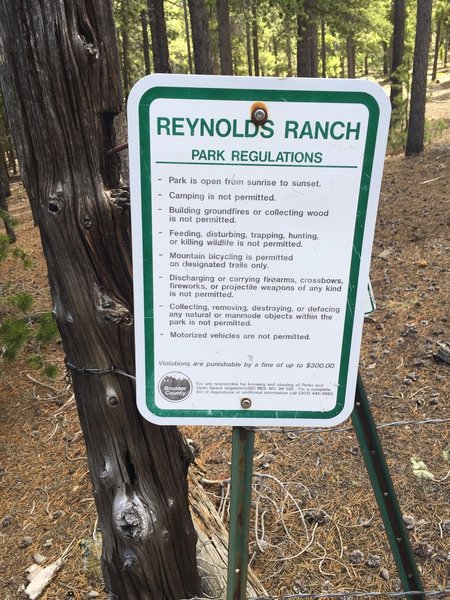 You are entering Boulder County Open Space -Reynolds Ranch