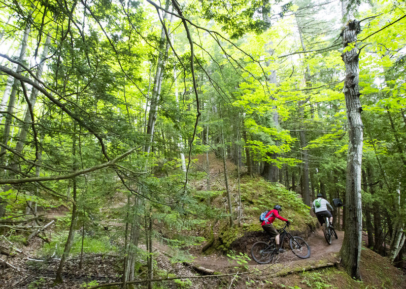 Pedaling through the exposed section of Gorge-ous