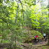 Pedaling through the exposed section of Gorge-ous