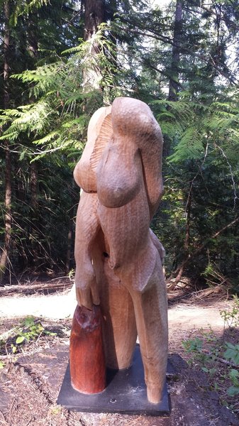 The landowner is a sculptor who loves to place his art along the trail.