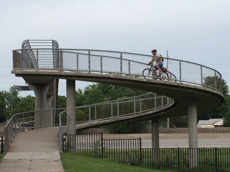 This bridge isn't as high as the one over Kellogg, but still fun.