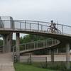 This bridge isn't as high as the one over Kellogg, but still fun.