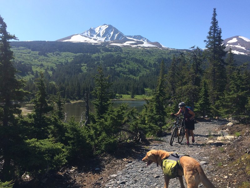 Pushing - at least the scenery is good!