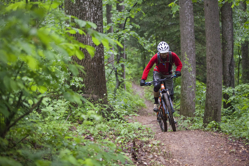 Rolling up the Emmitsburg intermediate trail.